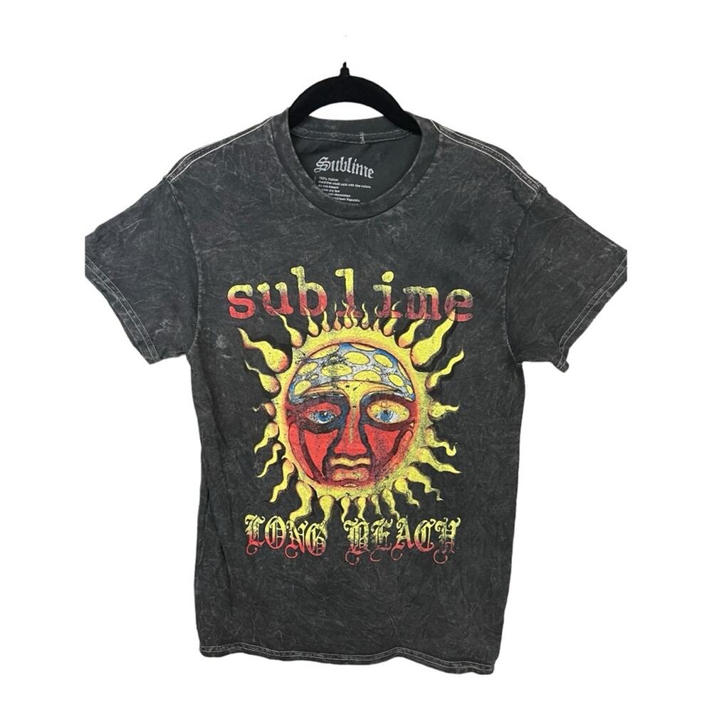 Urban Outfitters Sublime Long Beach Acid Washed Short Sleeve‎ Black T-Shirt S